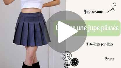 Patron de couture mini jupe plissée taille haute