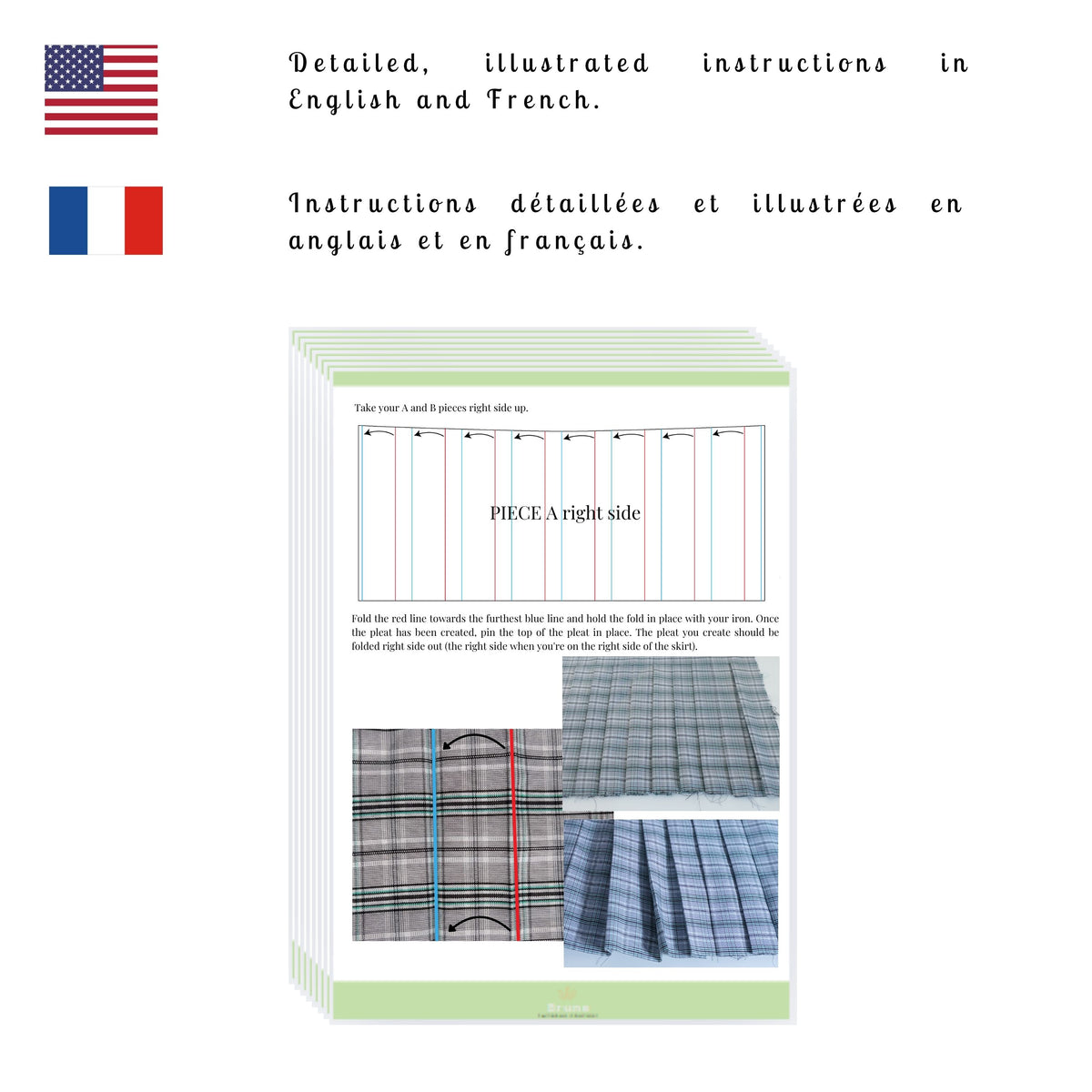 Patron PDF jupe plissée taille haute