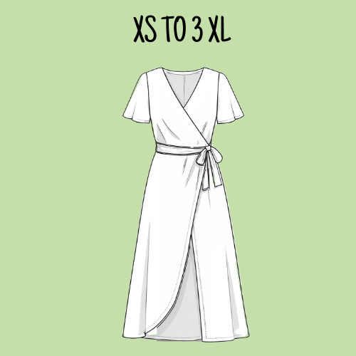 dessin technique robe portefeuille grandes tailles