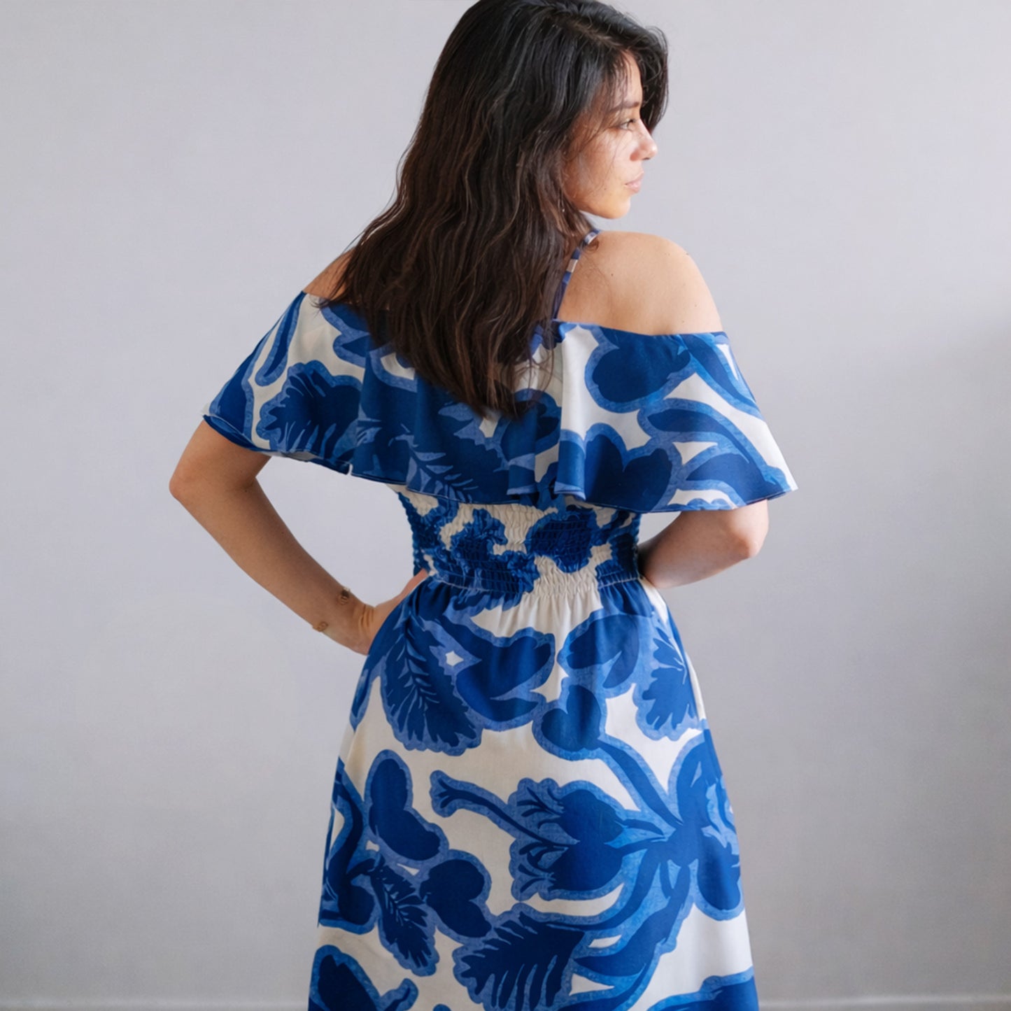 Patron robe grand volant dos